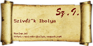 Szivák Ibolya névjegykártya